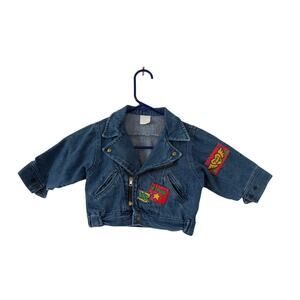 Vintage 90s Hopscotch Baby/Toddler Denim Mom's Angel Patchwork Jean Jacket